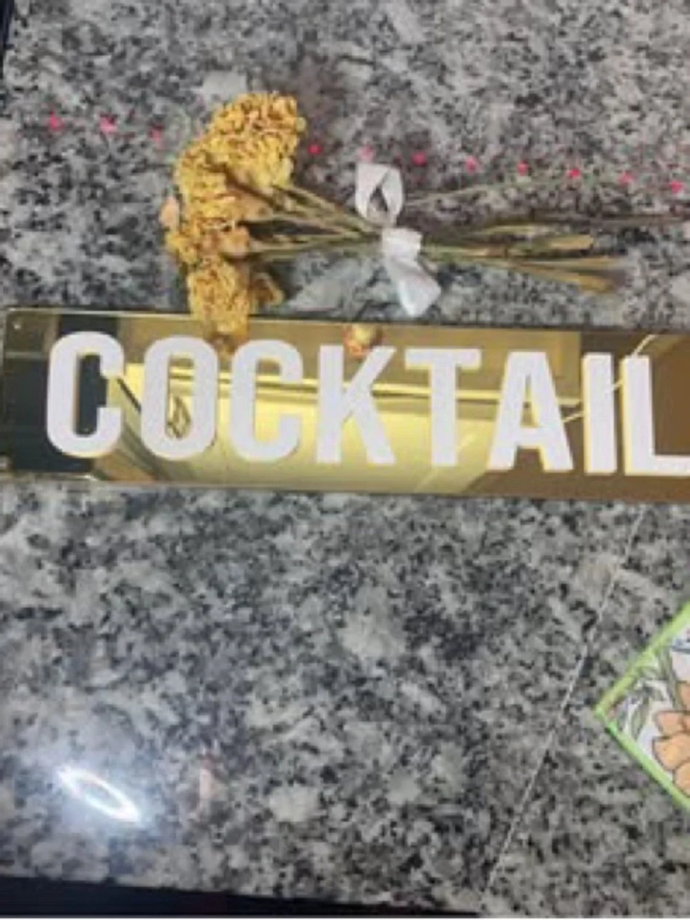 Ashland Party Signs “Cocktails” Gold and White Decor